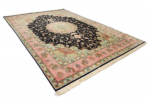 HANDMADE PERSIAN TABRIZ CARPET 60 RAJ 3,90X2,91