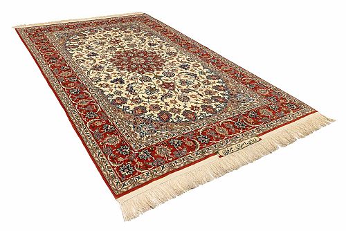 HANDMADE PERSIAN ESFAHAN CARPET 2,20X1,52 SIGNED BY SERAFIAN COLLECTIVE