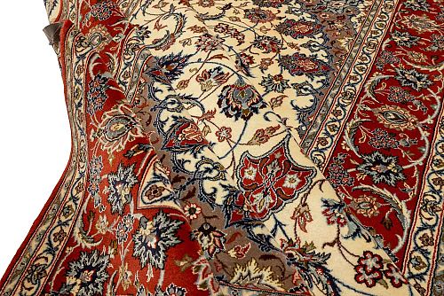 HANDMADE PERSIAN ESFAHAN CARPET 2,20X1,52 SIGNED BY SERAFIAN COLLECTIVE