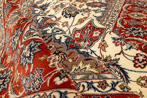HANDMADE PERSIAN ESFAHAN CARPET 2,20X1,52 SIGNED BY SERAFIAN COLLECTIVE