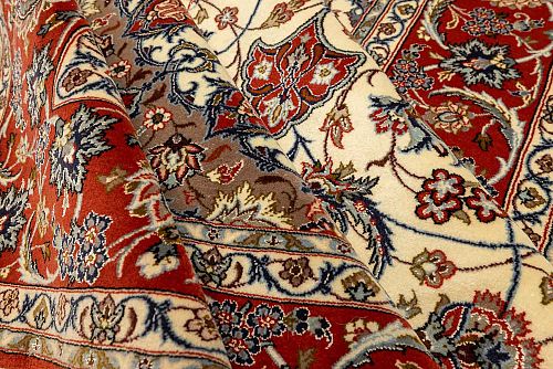 HANDMADE PERSIAN ESFAHAN CARPET 2,20X1,52 SIGNED BY SERAFIAN COLLECTIVE