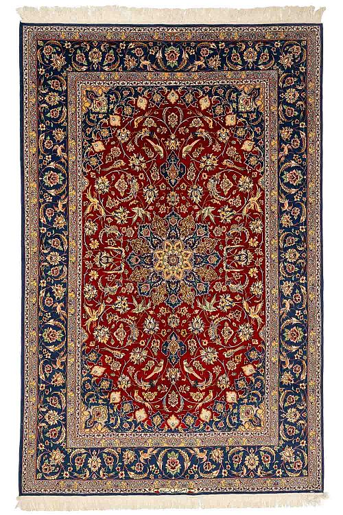 HANDMADE PERSIAN ESFAHAN CARPET 2,70X1,75 SIGNED BY MAHDIE COLLECTIVE