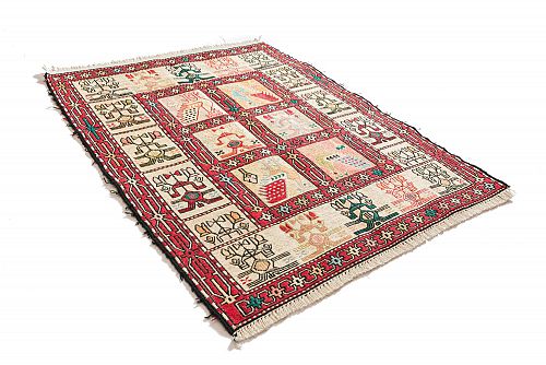 HANDMADE PERSIAN KILIM WOOL-SILK 0,97x0,80 SPECIAL