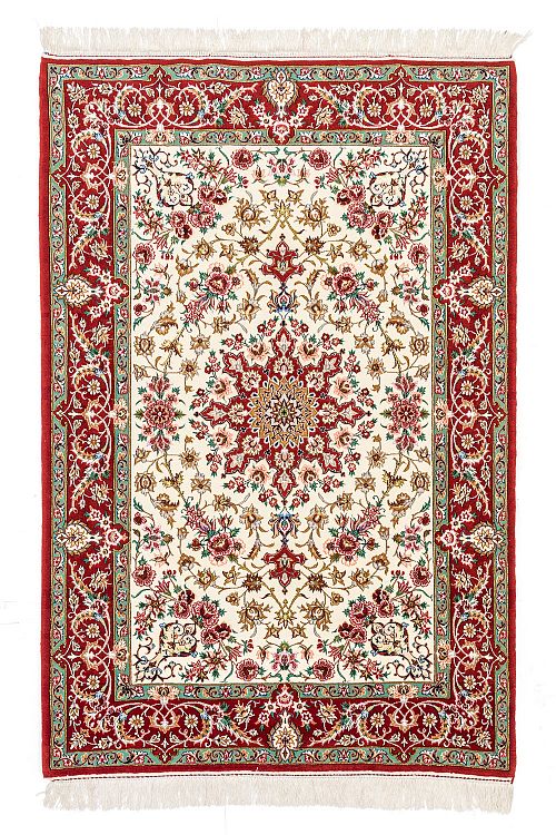 HANDMADE CARPET ESFAHAN WOOL-SILK ON SILK WARP 1,65x1,13