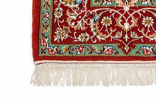 HANDMADE ESFAHAN CARPET WOOL-SILK ON SILK WARP 1,65x1,13