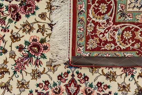 HANDMADE ESFAHAN CARPET WOOL-SILK ON SILK WARP 1,65x1,13