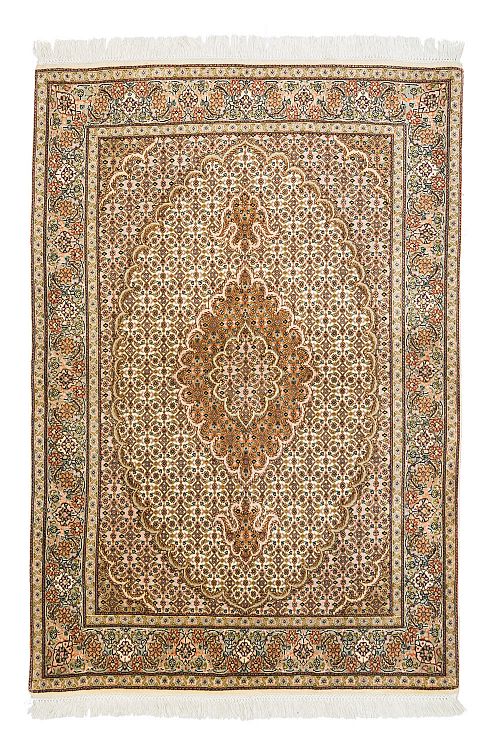 HANDMADE CARPET TABRIZ-MAHI WOOL-SILK 1,45x1,00