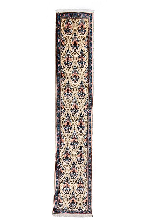 HANDMADE CARPET SAROUGH WOOL-SILK 3,36x0,67