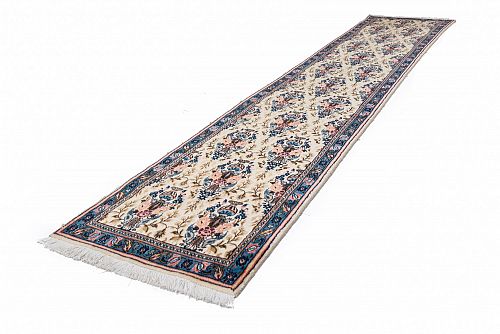 HANDMADE CARPET SAROUGH WOOL-SILK 3,36x0,67