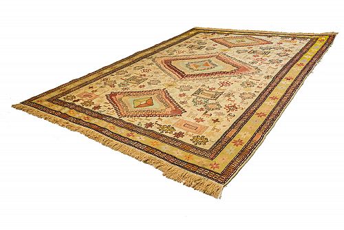 HANDMADE KILIM SUMAK SILK ANTIQUE 1,97x1,49 COLLECTIVE