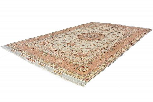 HANDMADE PERSIAN TABRIZ 60 RAJ WOOL-SILK 3,09x2,00 BY OLIJAH