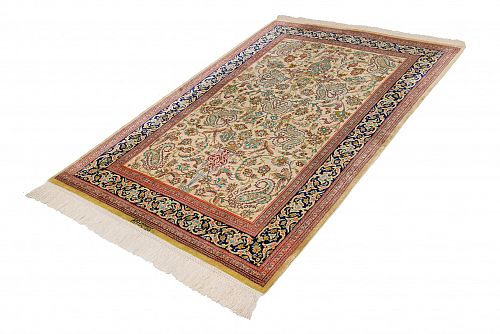 HANDMADE CARPET GOM SILK 1,50X1,00 SIGNED BY KATHADAI