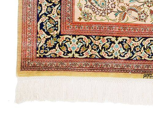 HANDMADE CARPET GOM SILK 1,50X1,00 SIGNED BY KATHADAI