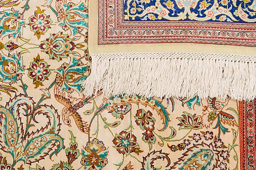 HANDMADE CARPET GOM SILK 1,50X1,00 SIGNED BY KATHADAI