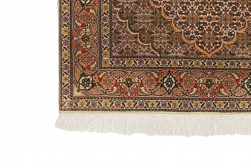 HANDMADE CARPET WOOL-SILK TABRIZ 1,22X0,80