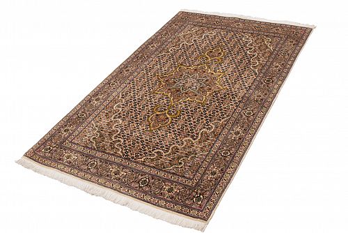 HANDMADE CARPET TABRIZ WOOL-SILK 1,34X0,80