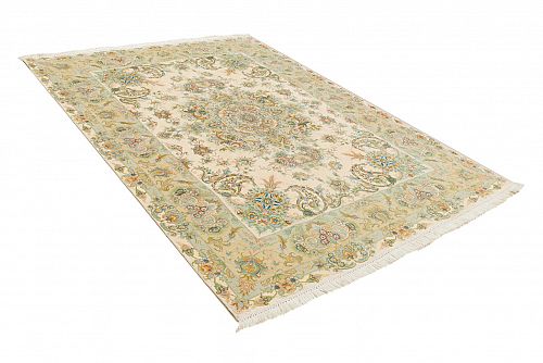 HANDMADE CARPET TABRIZ WOOL-SILK 2,13X1,51 SPECIAL COLLECTIVE