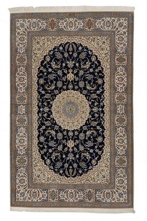 HANDMADE CARPET NAIN WOOL-SILK ON SILK WARP ORIGINAL HABIBIAN 6La 2,61X1,69