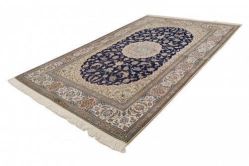 HANDMADE CARPET NAIN WOOL-SILK ON SILK WARP ORIGINAL HABIBIAN 6La 2,61X1,69