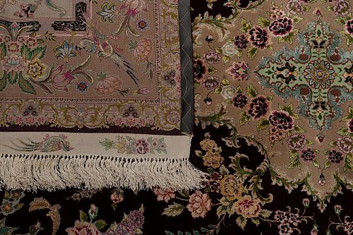 HANDMADE PERSIAN TABRIZ 70 RAJ WOOL-SILK 2,92X1,77 COLLECTIVE (SET OF 2 PIECES)