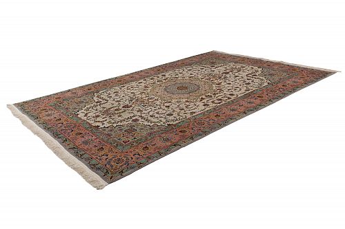 HANDMADE PERSIAN TABRIZ 60 RAJ WOOL-SILK 3,15X2,00 COLLECTIVE (SET OF 2 PIECES)