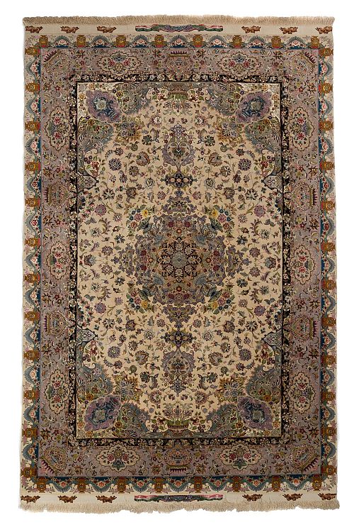 HANDMADE CARPET TABRIZ 60 RAJ WOOL-SILK 3,00X2,00SIGNED BY ABASSI