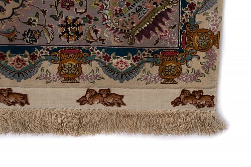 HANDMADE CARPET TABRIZ 60 RAJ WOOL-SILK 3,00X2,00SIGNED BY ABASSI