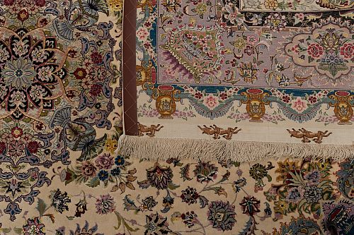 HANDMADE CARPET TABRIZ 60 RAJ WOOL-SILK 3,00X2,00SIGNED BY ABASSI