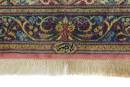 HANDMADE CARPET GOM SILK 1,23X0,77 SIGNED BY HOSSEINI