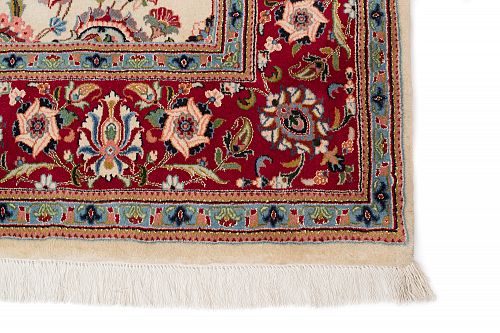 HANDMADE PERSIAN MASHHAD CARPET WOOL-SILK 2,87X1,97