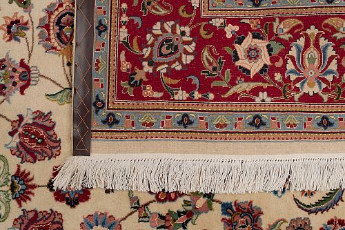 HANDMADE PERSIAN MASHHAD CARPET WOOL-SILK 2,87X1,97
