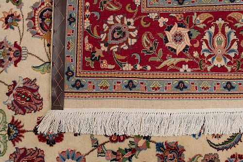 HANDMADE CARPET MASHHAD WOOL-SILK 2,87X1,97