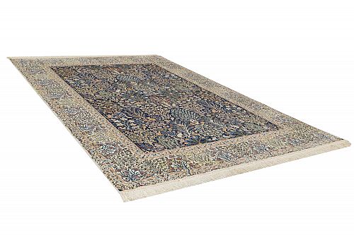 HANDMADE CARPET NAIN 6La  WOOL-SILK ON SILK WARP 3,00X2,00 COLLECTIVE SIGNED BY SAFAI