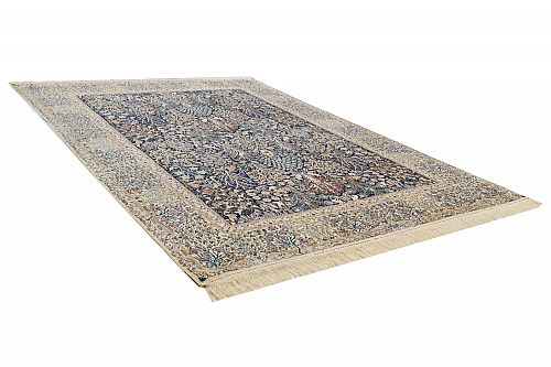 HANDMADE CARPET NAIN 6La  WOOL-SILK ON SILK WARP 3,00X2,00 COLLECTIVE SIGNED BY SAFAI