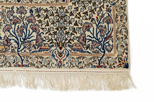 HANDMADE CARPET NAIN 6La  WOOL-SILK ON SILK WARP 3,00X2,00 COLLECTIVE SIGNED BY SAFAI