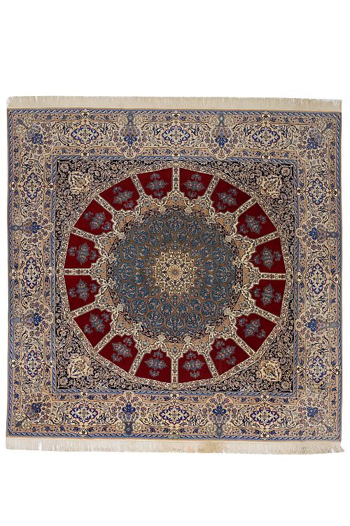 HANDMADE CARPET NAIN GOMBAT WOOL-SILK 3,04X2,95