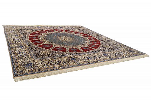 HANDMADE CARPET NAIN GOMBAT WOOL-SILK 3,04X2,95