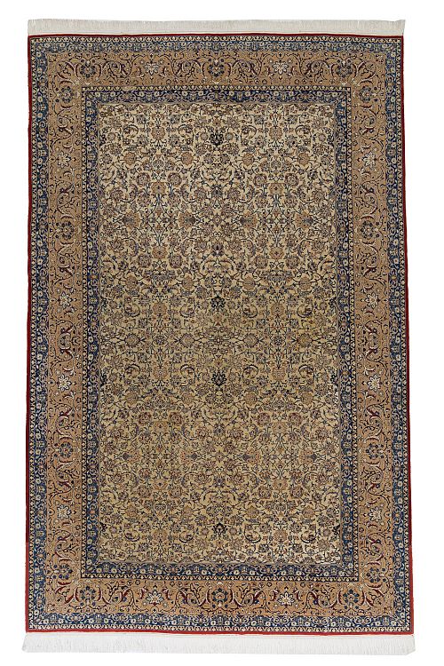 HANDMADE CARPET ESFAHAN WOOL ON SILK WARP  3,45X2,17