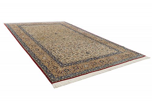 HANDMADE CARPET ESFAHAN WOOL ON SILK WARP  3,45X2,17