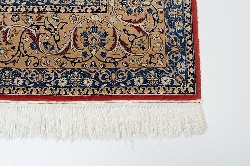 HANDMADE CARPET ESFAHAN WOOL ON SILK WARP  3,45X2,17