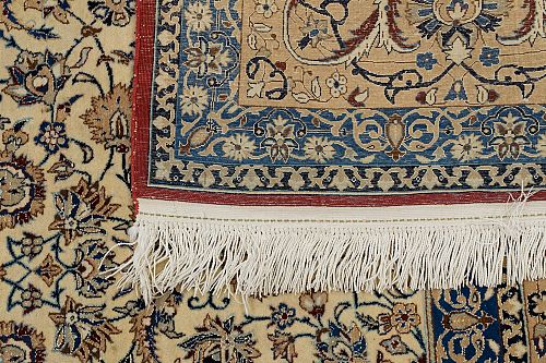 HANDMADE CARPET ESFAHAN WOOL ON SILK WARP  3,45X2,17