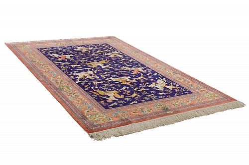 HANDMADE CARPET GOM SILK  1,98X1,47 SIGNED BY NAINI