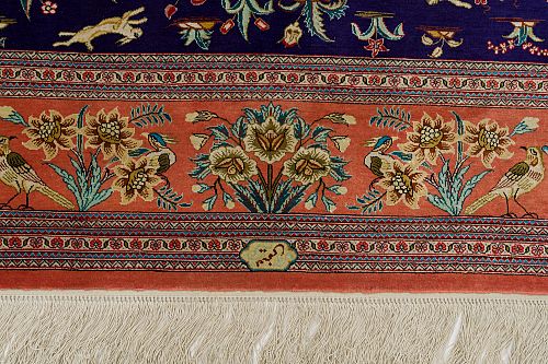 HANDMADE CARPET GOM SILK  1,98X1,47 SIGNED BY NAINI