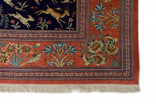 HANDMADE CARPET GOM SILK  1,98X1,47 SIGNED BY NAINI