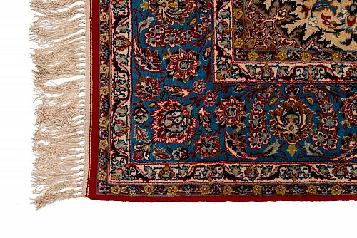 HANDMADE CARPET ESFAHAN WOOL/SILK COLLECTIVE SIGNED 2,32X1,51