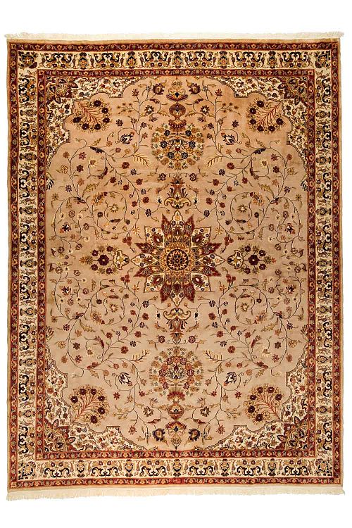 HANDMADE CARPET FARAHAN WOOL-SILK 3,81X2,83