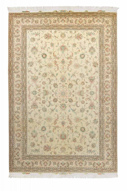 HANDMADE CARPET TABRIZ WOOL-SILK 3,04X2,02