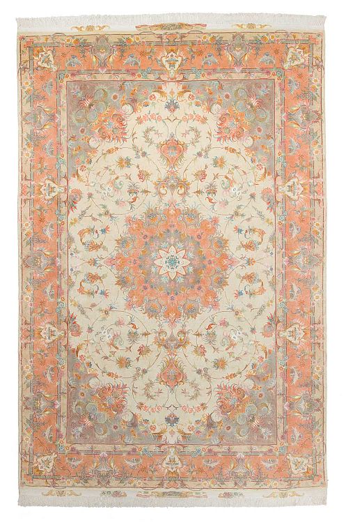 HANDMADE PERSIAN TABRIZ 50 RAJ 3,00X2,00 WOOL-SILK SIGNED
