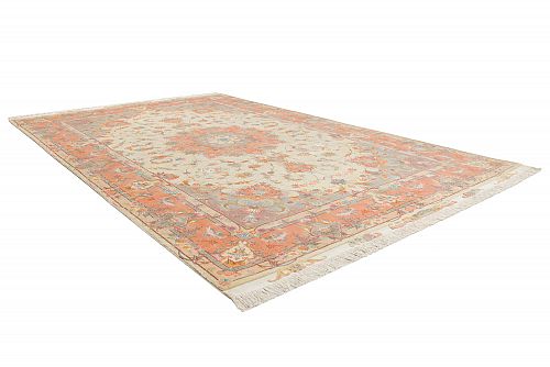 HANDMADE PERSIAN TABRIZ 50 RAJ 3,00X2,00 WOOL-SILK SIGNED