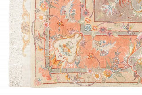 HANDMADE PERSIAN TABRIZ 50 RAJ 3,00X2,00 WOOL-SILK SIGNED